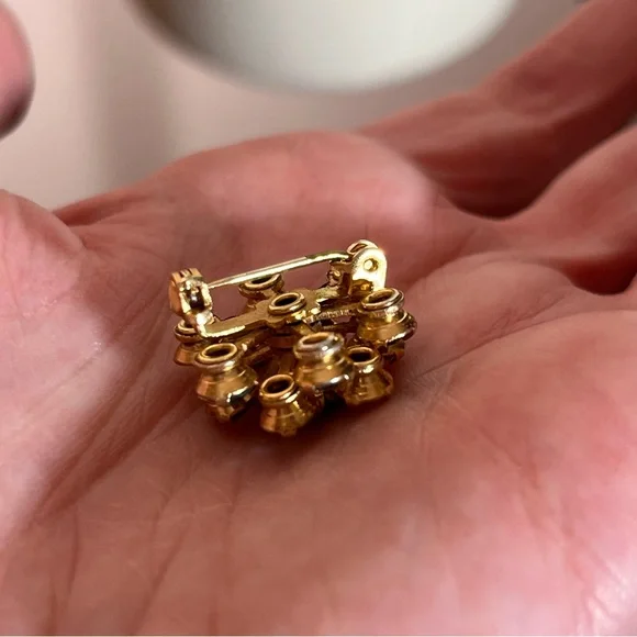 Vintage antique art deco Retro Crystal Pastel fruit salad Mini Flower Brooch - Picture 13 of 13